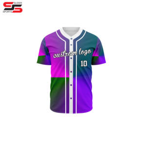 Maillot de baseball imprimé personnalisé sublimation uniforme avec boutons 2025 broderie de vêtements de baseball et softball de haute qualité - Product Image 1