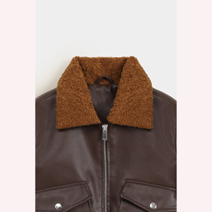 2026 New Arrival Trendy <b>Kids</b> Sheep Skin <b>Jacket</b> Stand Customizable Boys Girls Stylish Outerwear Comfortable Fashionable Front - Product Image 4