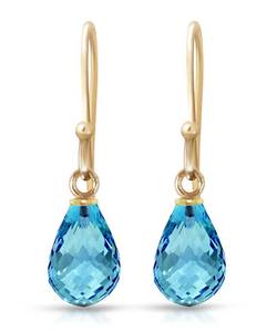 Boucles d'oreilles pendantes en pierre précieuse aquamarine hydro, forme pyramidale de 9 à 12 mm, sertie en argent sterling, style vintage, certifiées IGI, pour fiançailles et fêtes - Product Image 3