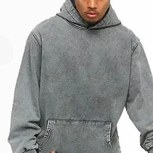 Fabricants de vêtements personnalisé lavé à l'acide en détresse pull à capuche surdimensionné épaules tombantes vêtements de rue imprimé Sunfade sweats à capuche - Product Image 2