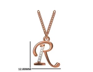 สร้อยคอจี้ดีตัวอักษรตัว R สำหรับผู้หญิงสร้อยคอประดับตัวอักษรสีโรสโกลด์มีสไตล์ของขวัญที่สมบูรณ์แบบสำหรับเธอ18K - Product Image 3