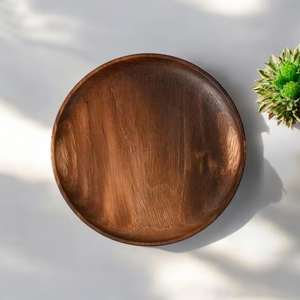 Plateau en bois massif d'acacia noir de haute qualité assiettes de serpent polies en bambou pour la nourriture différentes tailles pour l'usage de restaurant - Product Image 2