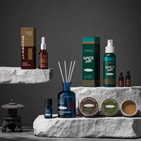 Ensemble de flacons de toilettage masculin vides OEM ODM, diffuseur bleu royal, flacon pulvérisateur vert, compte-gouttes en verre, emballage cadeau pour parfum