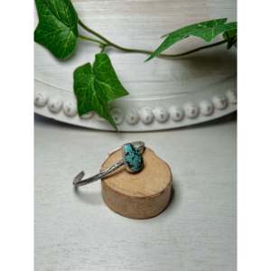 Navajo Handmade Egyptian Turquoise & Sterling <b>Silver</b> Fashion <b>Cuff</b> <b>Bracelet</b> - Product Image 2