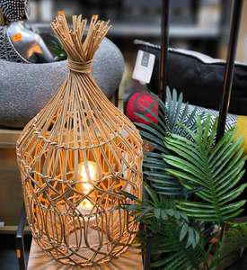 Portavelas de ratán tejido a mano moderno del fabricante artesanal de Vietnam King, farol de bambú, Material de jacinto de agua Natural al por mayor - Product Image 2