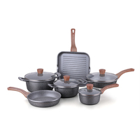 Set Peralatan Masak Panci Satu Anti Lengket Berlapis Granit Marmer Berkualitas Tinggi