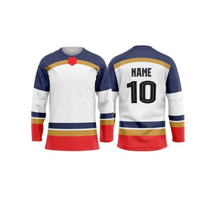 Maillot de hockey sur glace de haute qualité, impression par sublimation, logo personnalisé, entièrement cousu, respirant, 100% polyester, uniforme d'entraînement - Product Image 6