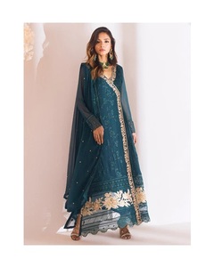 Femmes élégantes brodées pakistanaises Shalwar Kameez manches longues fête mariage costume Viscose soie rayonne pour d'autres Occasions - Product Image 4