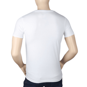 Camiseta estampada de manga corta con cuello redondo y corte ajustado para hombre - Blanca - Product Image 3