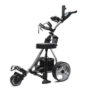 NUEVO Carro de Golf Eléctrico con Control Remoto Plateado, Batería de Litio X3R de 20Ah de Alta Calidad y Soporte para Palos - Product Image 1