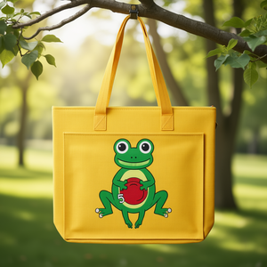 Falken Linen Hanging File Folder <b>Bag</b>-Yellow <b>Frog</b> Design 5 Pack - Product Image 3