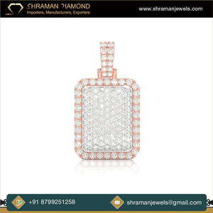 Collar con Colgante Rectangular de Diseño Personalizado, Estilo Hip Hop, Unisex, Hecho a Mano, Chapado en Oro sobre Plata 925, con Incrustaciones de Circonitas - Product Image 5