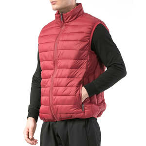 Veste sans manches en toile matelassée pour homme, logo personnalisé en gros, respirante, décontractée, coupe régulière, sport, fermeture éclair - Product Image 2