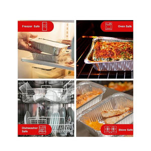 Aluminum <b>Foil</b> Packaging Takeaway Salad Lunch Box Portable Aluminum <b>Foil</b> Baking Aluminum <b>Foil</b> Dining Box With Lid 250 to 1200Ml - Product Image 5