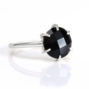 Anillo de piedras preciosas de oro Vermeil 8mm Briolette redondo 18K oro Vermeil 925 Juego de puntas de plata esterlina anillo hecho a mano anillo de piedra natal - Product Image 4