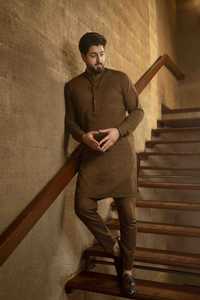 Embrassez la culture pakistanaise avec la collection exclusive pour hommes O Ethnique Salwar Kameez Découvrir l'élégance en robe traditionnelle - Product Image 6