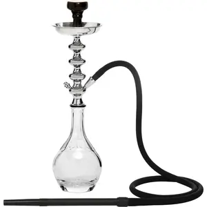 传统风格便携式手工玻璃底座水烟烟斗1软管阿拉伯烟草吸烟水烟出售