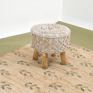 Alfombra de yute tejida a mano de calidad estándar estilo Kilim diseño Floral lavable para sala de estar pasillo dormitorio corredor de cáñamo de tamaño largo - Product Image 2