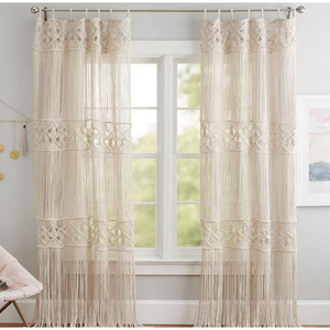 Paravent en macramé, Tapisserie murale bohème en tissu pour décoration intérieure, Rideau de porte bohème d'extérieur, Corde décorative pour Halloween - Product Image 2