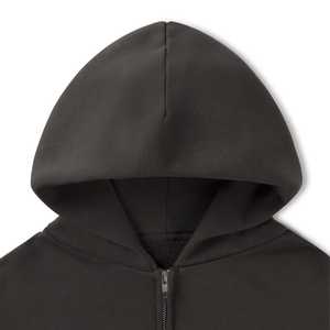 Sweat-shirts à capuche zippés pour hommes de qualité supérieure, 100 % coton molletonné, 380 g, poids lourd, écologique, respirant, logo personnalisé, effet vieilli - Product Image 6