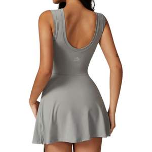 Women Sleeveless One Piece Jumpsuit With Wrap Skirt Detail Stretch Fit Bodycon Casual Streetwear Outfit - Product Image 2