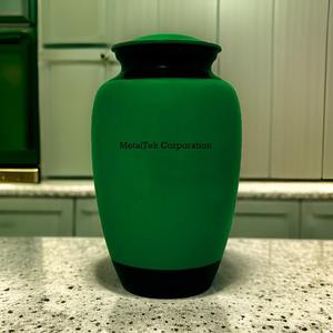 Classique double couleur basilic vert et noir bordure crémation urne en gros adulte mémorial cendres pot de stockage pour cérémonie funéraire - Product Image 1