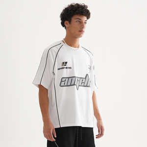 เสื้อเจอร์ซีย์ระบายอากาศได้ดีของผู้ชายปี2025เสื้อฟุตบอลแนวสตรีทพิมพ์ลายตาข่ายจำนวนอเมริกัน - Product Image 3