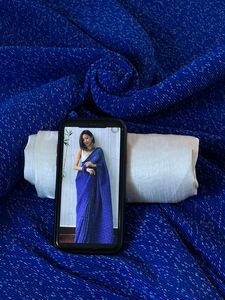 Sari indio tradicional Bollywood diseñador azul Bandhani estilo Digital impreso Sari exclusivo elegante última tela Georgette - Product Image 2