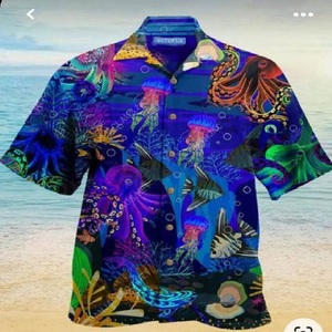 เสื้อเชิ้ตฮาวายพิมพ์ลายดิจิตอลไมโครโพลีเอสเตอร์100% สำหรับผู้ชายคอจีนคุณสมบัติป้องกันรอยยับและระบายอากาศ - Product Image 6