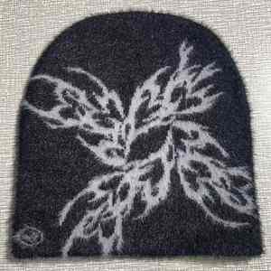 หมวกไหมพรมโมแฮร์แจ็คการ์ดหมวกกะโหลกเลือนสำหรับกีฬาฤดูหนาวและแฟชั่นสตรีท - Product Image 3