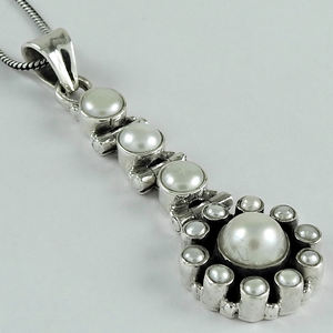 Nueva llegada, venta al por mayor, joyería personalizada, Plata de Ley 925, Perla Natural, diseño único, colgante, precio directo de fábrica, proveedor - Product Image 3