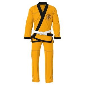 Uniforme Jiu Jitsu brasileño amarillo hecho a medida para hombres, ropa de artes marciales para luchar, uniforme Bjj de lujo - Product Image 1