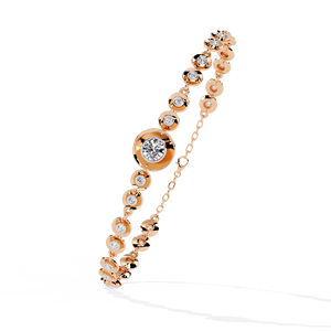 Bracelet en or massif 10K 14K de forme ronde tendance avec diamant moissanite à quatre griffes, taille personnalisée, cadeau de bijoux pour femmes - Product Image 5