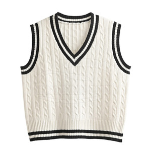 Chaleco de punto recortado de alta calidad para mujer, ropa de abrigo de longitud corta con característica a prueba de viento, Disponible en tallas para adultos, último diseño - Product Image 1