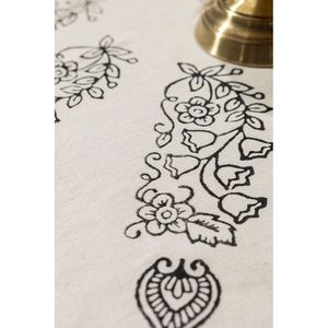 Modern Geometric Pattern Artisan Hand Printed Cotton Linen Rectangular <b>Dining</b> <b>Table</b> <b>Cover</b> 160x200cm Washable for Home Use - Product Image 2