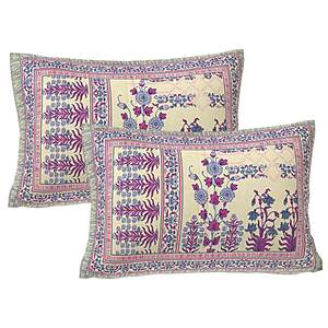 Purple Floral 100% Cotton 240 TC <b>King</b> <b>Size</b> Bedsheet Set with 2 Pillow Covers 3-Piece Comforter for Home (ADB1490) - Product Image 3