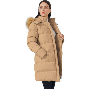 Veste matelassée d'hiver pour femmes, moderne et tendance, unie, respirante, en tissu tissé, coupe-vent, construction isolante - Product Image 1