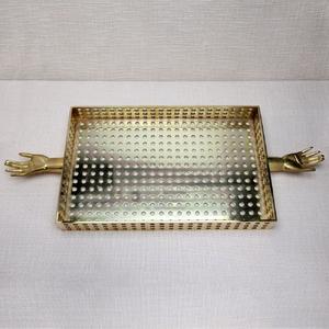 Plateaux de service artisanaux en laiton et aluminium, décoratifs, finis, pour hôtel, maison et décoration de table - Product Image 5