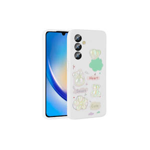Coque en silicone Netzy Premium gaufrée brillante anti-traces de doigts pour Samsung Galaxy A24, avec dos blanc en relief - Product Image 1