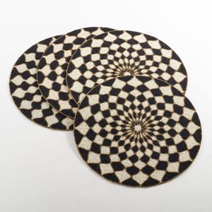Premium Beaded Embroidery <b>Seed</b> Beads Table Placemats Modern <b>Seed</b> Beads Handmade Beaded Embroidery Placemats - Product Image 3