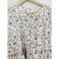 Vestidos Casuales de Algodón Tejido Ecológico Indio con Cintura Natural para Mujer, Tallas Grandes, Estampado Floral, Largo hasta la Rodilla, Vestido de Verano