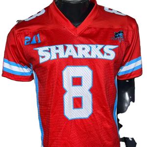 Maillot de football américain maillot de fan sublimation parent matériel de broderie sergé grande taille personnalisé usine pakistan produits réels - Product Image 1