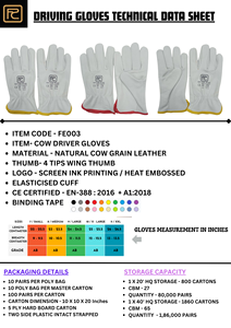 Guantes de conductor de cuero multicolor para uso mecánico Uso industrial Guantes de mano Seguridad Equipo de protección personal Conducción - Product Image 6