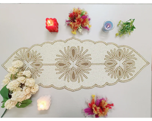 Coureur perlé haut de gamme nouvelle broderie de perles de graines décoratives faites à la main pour les paramètres de table chics et festifs meilleurs coureurs perlés - Product Image 2