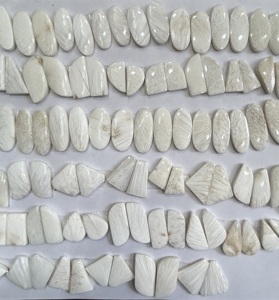 สร้อยคอคู่พลอยทรงหลวมขัดเงาสีขาวโอปอล scolarite สีขาวธรรมชาติปรับแต่งได้ผ่านการรับรองจากบุคคลที่สาม - Product Image 4