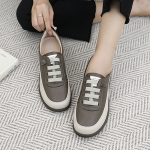 [JSHOE] Action cuir bande chaîne baskets pour femmes confortable plate-forme chaussures de marche léger décontracté à lacets chaussures 3.5cm - Product Image 2