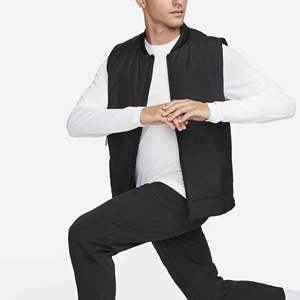 Meilleure vente Veste matelassée sans manches fabriquée en usine Veste d'hiver imperméable en toile attrayante avec col montant Veste matelassée pour homme - Product Image 3