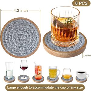 Latest Design Breaded Cotton Rope and Wooden <b>Table</b> <b>Coaster</b> for Wedding Birthday Parties Banquets Decoration Beaded <b>Table</b> <b>Coaster</b> - Product Image 4