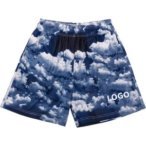 Shorts de basket-ball en toile épaisse à double couche avec logo personnalisé par sublimation, décontractés, écologiques, pour hommes - Product Image 1