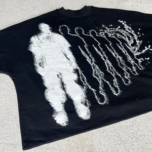 Camisetas de algodón orgánico 100% con gráfico personalizado para hombre de talla grande con patrón 220 gramos de peso camiseta teñida Lisa para hombre - Product Image 3